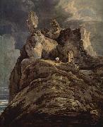 Thomas Girtin Bamburgh Castle, Northumberland Spain oil painting artist